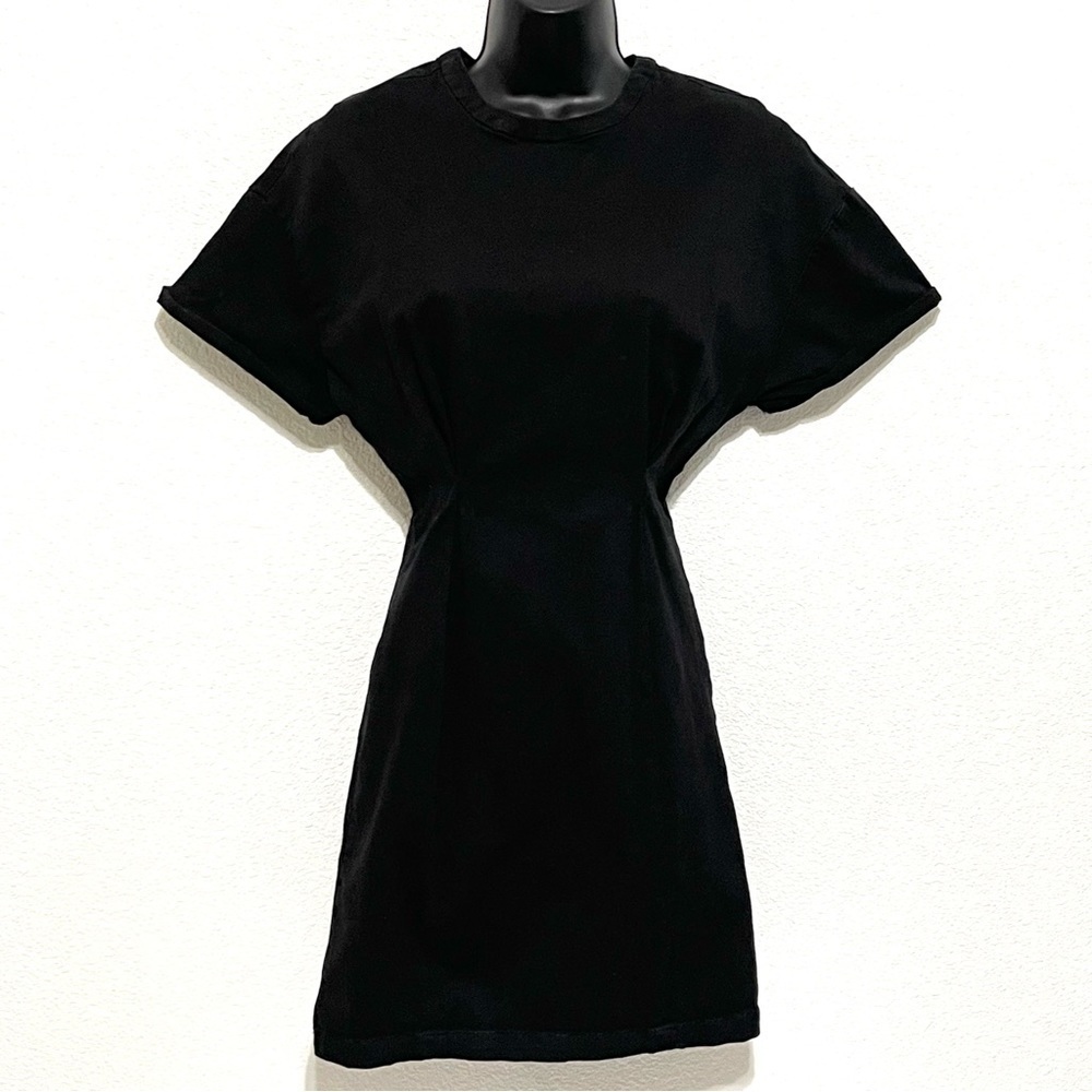 Zara Basic Denim Woman Black Back Zipper Dress Size XS